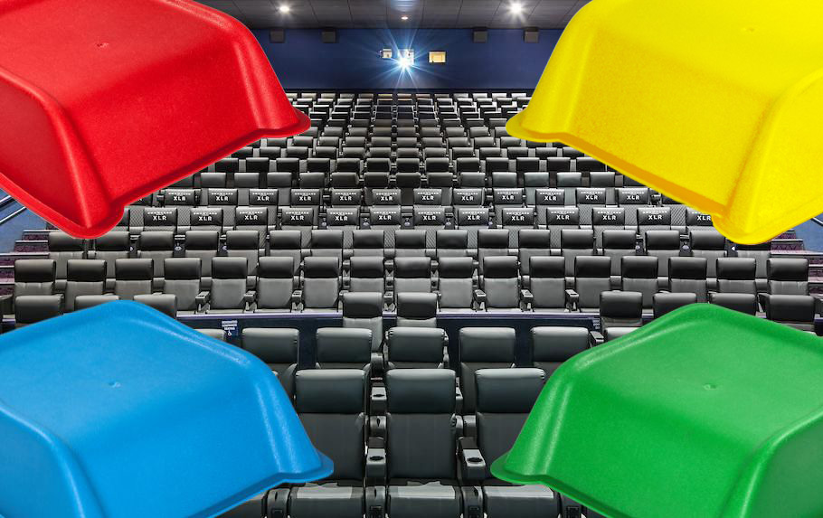 Alzadores infantiles de butacas de cine y teatro - Colores Alzadores infantiles de butacas de cine y teatro - Colores