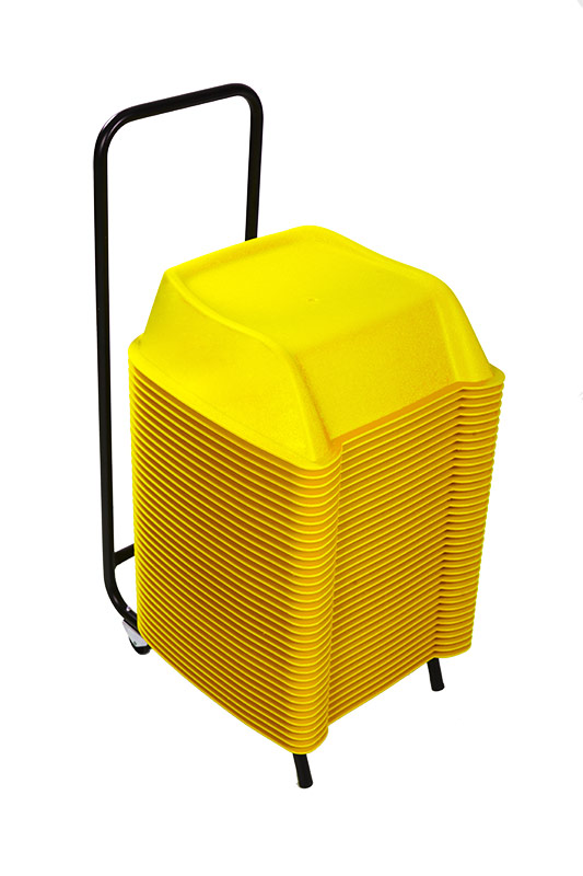 Set de carrito y alzadores infantiles para butacas de color amarillo Set de carrito y alzadores infantiles para butacas de color amarillo